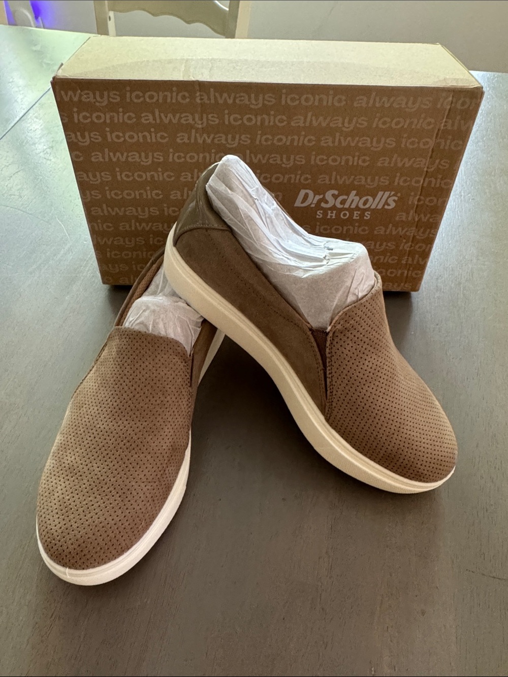 Dr. Scholl's Brown Perforated Slip-On Sneakers / Shoes - Women’s Size 8 Medium